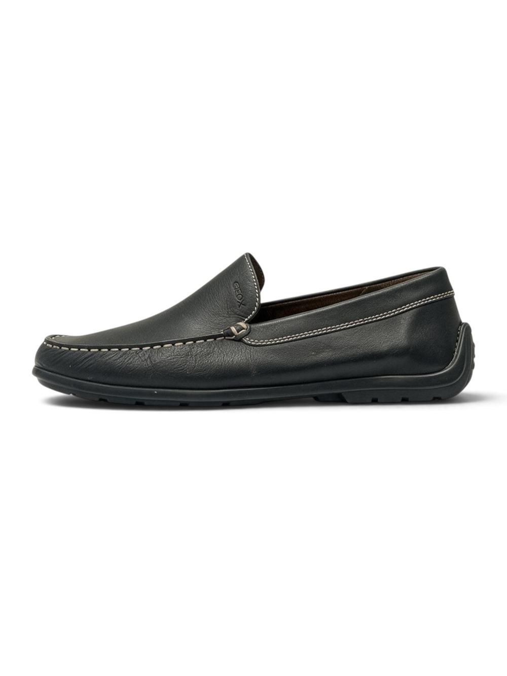 Geox Men Black Leather Respira Loafers Driving Shoes EU 46